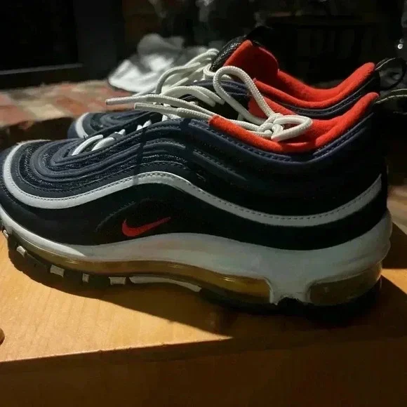 Nike Air Max 97 Midnight Navy Habanero Red 921522-402 size 5 Y= Women’s 6.5 - Picture 10 of 10
